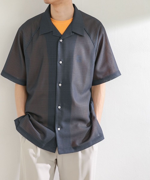 SENSE OF PLACE by URBAN RESEARCH（センスオブプレイスバイアーバンリサーチ）の「チェックシアーメッシュシャツ(5分袖)（シャツ/ブラウス・メンズ・ネイビー/ブラウン・LARGE/MEDIUM）」の11枚目の写真