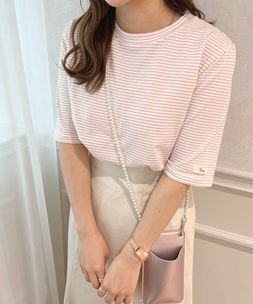 apres jour(アプレジュール)の「ネームタグ付きボーダーT【ZOZOTOWN限定アイテム】(Tシャツ/カットソー・レディース・ライトブルー/ブラック/イエロー/ピンク・フリー/X-LARGE)」の1枚目の写真