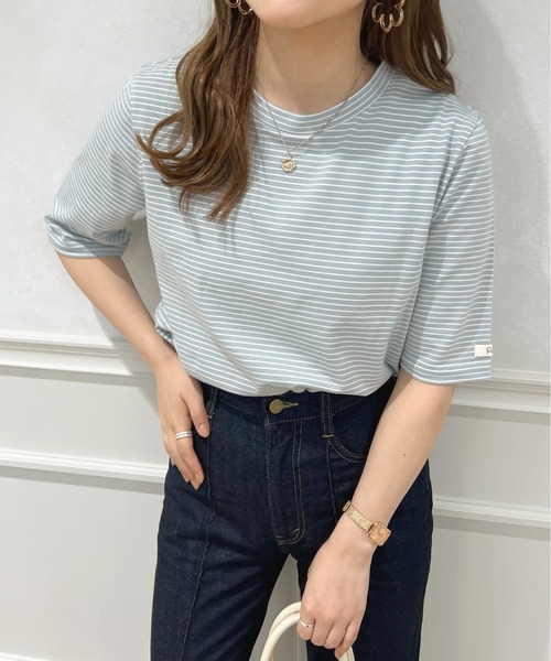 apres jour(アプレジュール)の「ネームタグ付きボーダーT【ZOZOTOWN限定アイテム】(Tシャツ/カットソー・レディース・ライトブルー/ブラック/イエロー/ピンク・フリー/X-LARGE)」の3枚目の写真