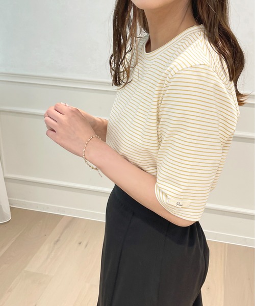 apres jour(アプレジュール)の「ネームタグ付きボーダーT【ZOZOTOWN限定アイテム】(Tシャツ/カットソー・レディース・ライトブルー/ブラック/イエロー/ピンク・フリー/X-LARGE)」の9枚目の写真