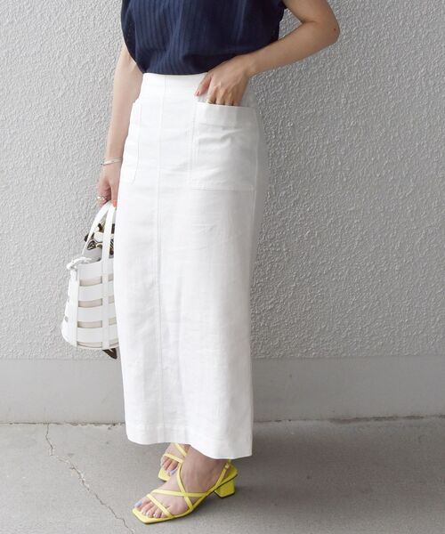 SHIPS any（シップス エニィ）の「SHIPS any:〈ウォッシャブル〉フロント ポケット スカート◇（スカート・レディース・ホワイト/チャコールグレー/レンガ・38/36）」の20枚目の写真