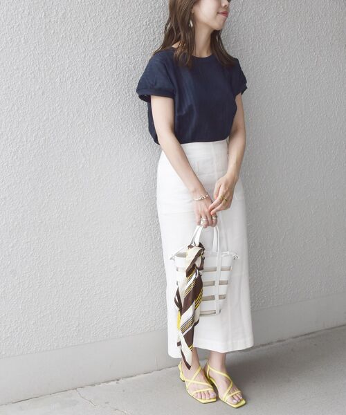 SHIPS any（シップス エニィ）の「SHIPS any:〈ウォッシャブル〉フロント ポケット スカート◇（スカート・レディース・ホワイト/チャコールグレー/レンガ・38/36）」の5枚目の写真