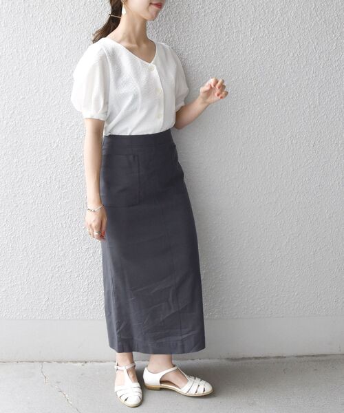 SHIPS any（シップス エニィ）の「SHIPS any:〈ウォッシャブル〉フロント ポケット スカート◇（スカート・レディース・ホワイト/チャコールグレー/レンガ・38/36）」の17枚目の写真