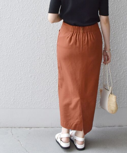 SHIPS any（シップス エニィ）の「SHIPS any:〈ウォッシャブル〉フロント ポケット スカート◇（スカート・レディース・ホワイト/チャコールグレー/レンガ・38/36）」の6枚目の写真