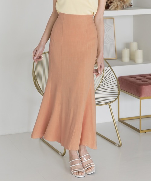 Julia Boutique（ジュリアブティック）の「リネンマーメイドスカート/22113（スカート・レディース・ブラック/ピンク/オレンジ系/ベージュ/イエロー・ONE）」の5枚目の写真