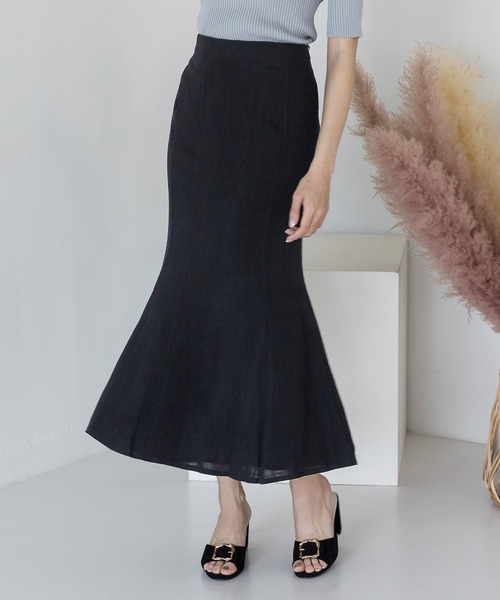 Julia Boutique（ジュリアブティック）の「リネンマーメイドスカート/22113（スカート・レディース・ブラック/ピンク/オレンジ系/ベージュ/イエロー・ONE）」の2枚目の写真