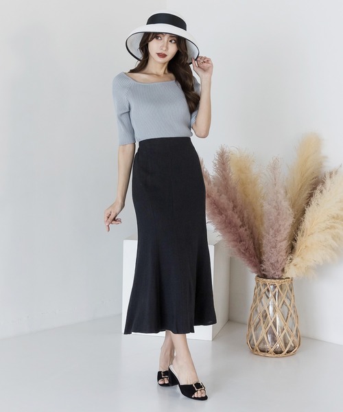 Julia Boutique（ジュリアブティック）の「リネンマーメイドスカート/22113（スカート・レディース・ブラック/ピンク/オレンジ系/ベージュ/イエロー・ONE）」の6枚目の写真