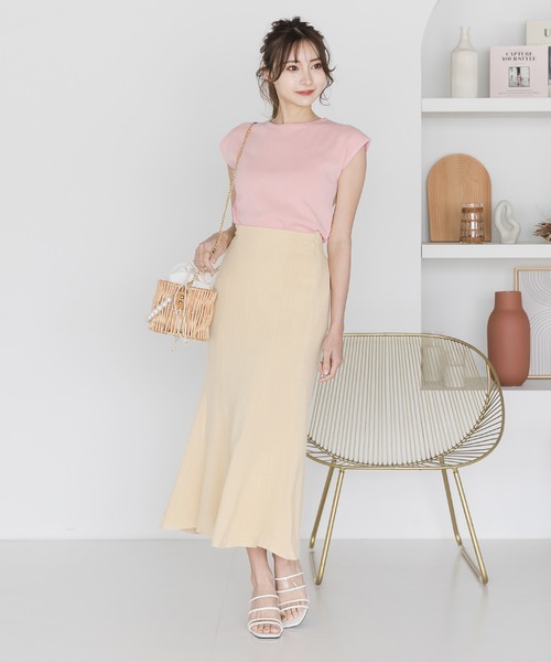 Julia Boutique（ジュリアブティック）の「リネンマーメイドスカート/22113（スカート・レディース・ブラック/ピンク/オレンジ系/ベージュ/イエロー・ONE）」の8枚目の写真