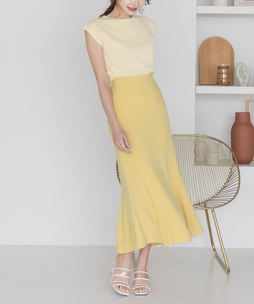 Julia Boutique（ジュリアブティック）の「リネンマーメイドスカート/22113（スカート・レディース・ブラック/ピンク/オレンジ系/ベージュ/イエロー・ONE）」の11枚目の写真