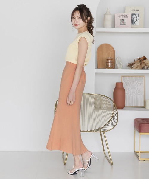 Julia Boutique（ジュリアブティック）の「リネンマーメイドスカート/22113（スカート・レディース・ブラック/ピンク/オレンジ系/ベージュ/イエロー・ONE）」の14枚目の写真