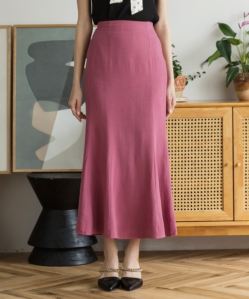 Julia Boutique（ジュリアブティック）の「リネンマーメイドスカート/22113（スカート・レディース・ブラック/ピンク/オレンジ系/ベージュ/イエロー・ONE）」の16枚目の写真