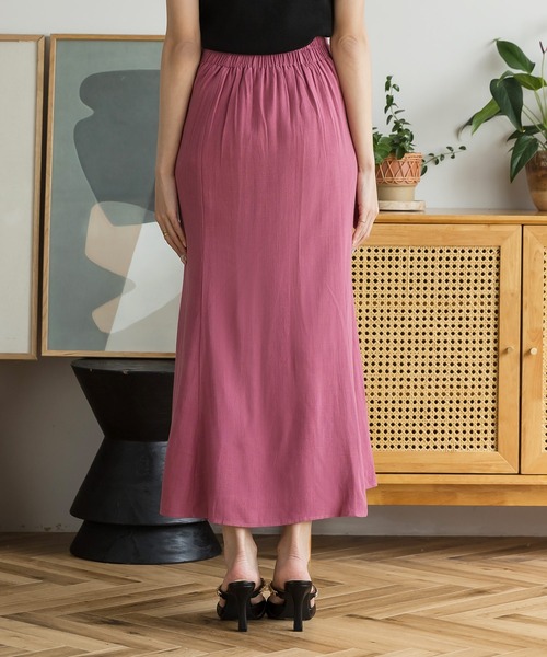 Julia Boutique（ジュリアブティック）の「リネンマーメイドスカート/22113（スカート・レディース・ブラック/ピンク/オレンジ系/ベージュ/イエロー・ONE）」の18枚目の写真