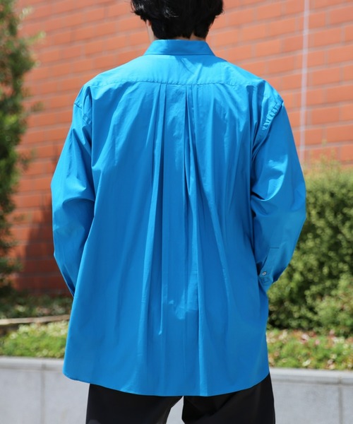 BRICK & SONS(ブリックアンドサンズ)の「リラックスバックプリーツシャツ<スチールブルー>(シャツ/ブラウス・メンズ・ブルーグリーン・LL/S/M/L)」の3枚目の写真