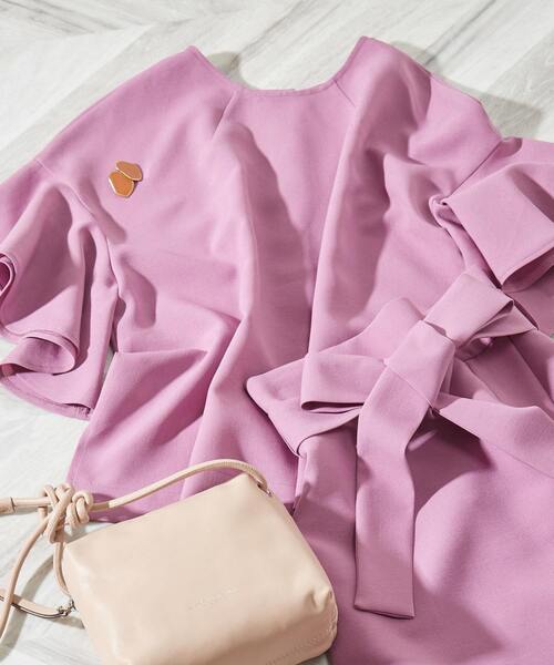 Tiara(ティアラ)の「麻調2WAYフレアブラウス(シャツ/ブラウス・レディース・ピンク/チャコールグレー/ブラック・FREE)」の4枚目の写真