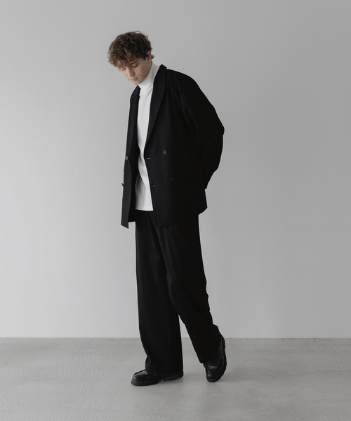 remer（リメール）の「loose semiwide straight PT (setup) / ルーズセミワイドストレートパンツ (セットアップ対応)（その他パンツ・メンズ・ブラック/ダークブラウン・SMALL/MEDIUM/LARGE）」の3枚目の写真