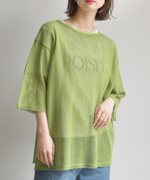 RETRO GIRL(レトロガール)の「カットオフメッシュPO(Tシャツ/カットソー・レディース・ブラック/ホワイト/ベージュ/グリーン・FREE)」の4枚目の写真
