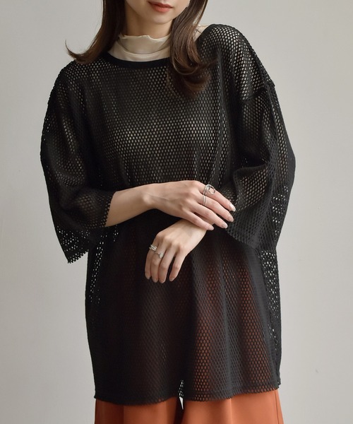 RETRO GIRL(レトロガール)の「カットオフメッシュPO(Tシャツ/カットソー・レディース・ブラック/ホワイト/ベージュ/グリーン・FREE)」の12枚目の写真