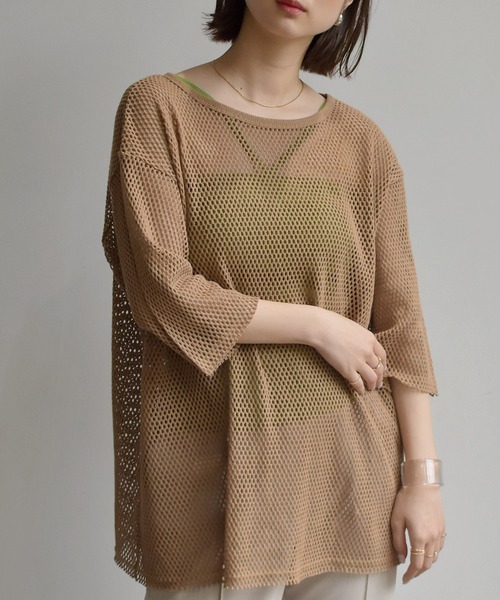RETRO GIRL(レトロガール)の「カットオフメッシュPO(Tシャツ/カットソー・レディース・ブラック/ホワイト/ベージュ/グリーン・FREE)」の19枚目の写真