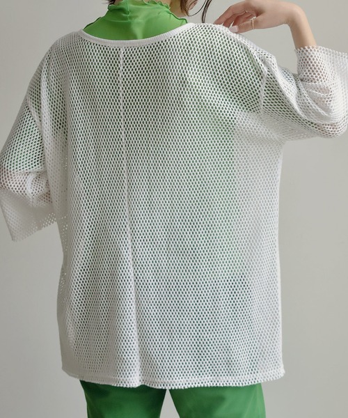 RETRO GIRL(レトロガール)の「カットオフメッシュPO(Tシャツ/カットソー・レディース・ブラック/ホワイト/ベージュ/グリーン・FREE)」の7枚目の写真