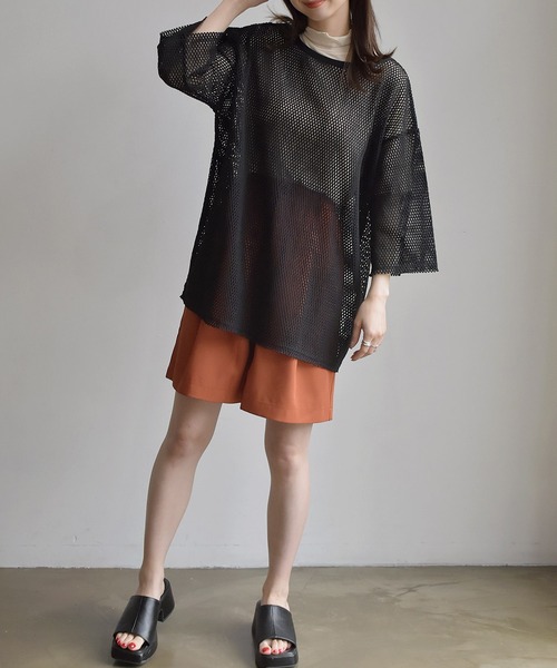 RETRO GIRL(レトロガール)の「カットオフメッシュPO(Tシャツ/カットソー・レディース・ブラック/ホワイト/ベージュ/グリーン・FREE)」の15枚目の写真