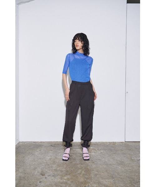 4youstory（フォーユーストーリー）の「【4youstory】シアーハーフスリーブトップス（Tシャツ/カットソー・レディース・ブラック/ブルー/アイボリー・FREE）」の13枚目の写真