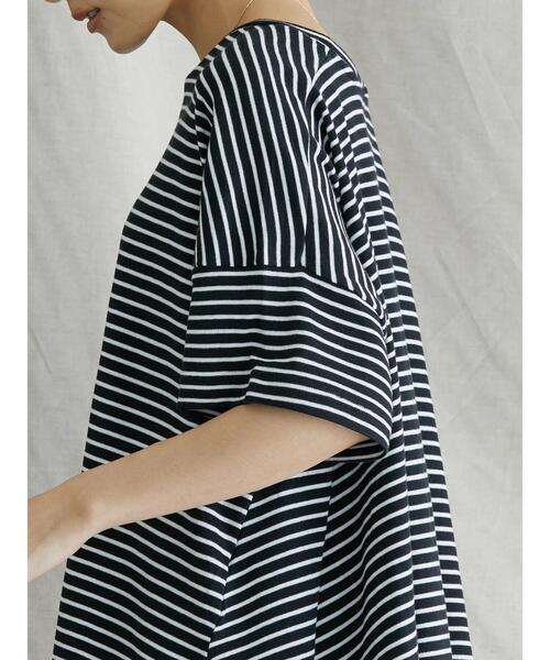 AMERICAN HOLIC（アメリカンホリック）の「バックフレアボーダープルオーバー（Tシャツ/カットソー・レディース・ブラック/ネイビー/ブラウン/ピンク・M/L）」の13枚目の写真