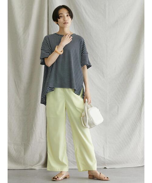 AMERICAN HOLIC（アメリカンホリック）の「バックフレアボーダープルオーバー（Tシャツ/カットソー・レディース・ブラック/ネイビー/ブラウン/ピンク・M/L）」の14枚目の写真