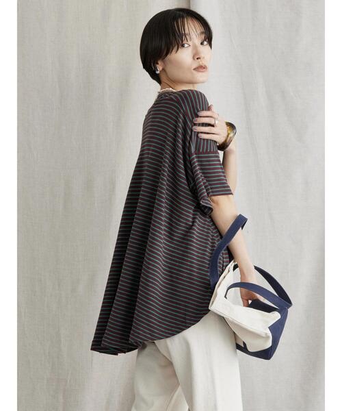 AMERICAN HOLIC（アメリカンホリック）の「バックフレアボーダープルオーバー（Tシャツ/カットソー・レディース・ブラック/ネイビー/ブラウン/ピンク・M/L）」の20枚目の写真