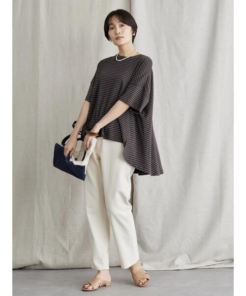 AMERICAN HOLIC（アメリカンホリック）の「バックフレアボーダープルオーバー（Tシャツ/カットソー・レディース・ブラック/ネイビー/ブラウン/ピンク・M/L）」の22枚目の写真