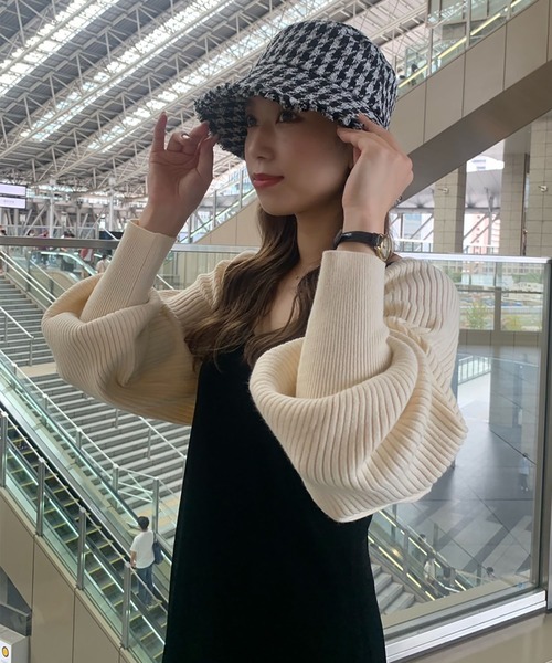 FREE'S MART（フリーズマート）の「◆ツイードハット（ハット・レディース・ブラック系その他/ホワイト系その他/ブラック/ホワイト系その他2・ﾌﾘ-）」の10枚目の写真