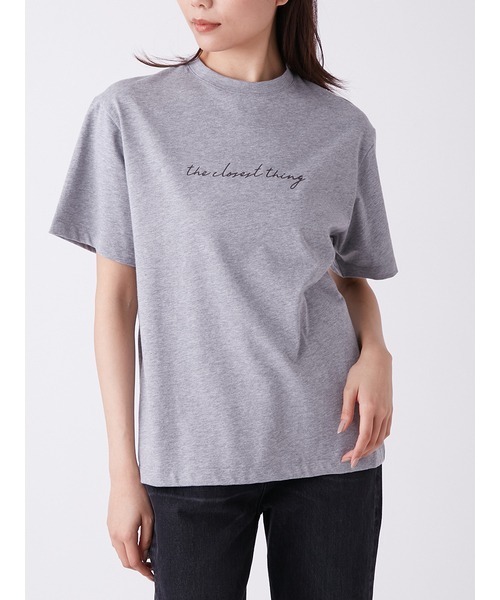 Mila Owen(ミラオーウェン)の「前後グラフィックTシャツ(Tシャツ/カットソー・レディース・ホワイト/ネイビー/グレー・0/1)」の1枚目の写真
