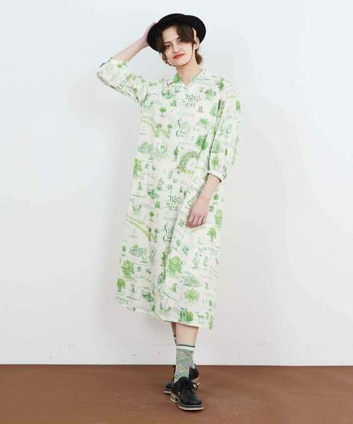 FRAPBOIS（フラボア）の「ワンダー ワンピース（シャツワンピース・レディース・ブラック/グリーン・0/1）」の6枚目の写真