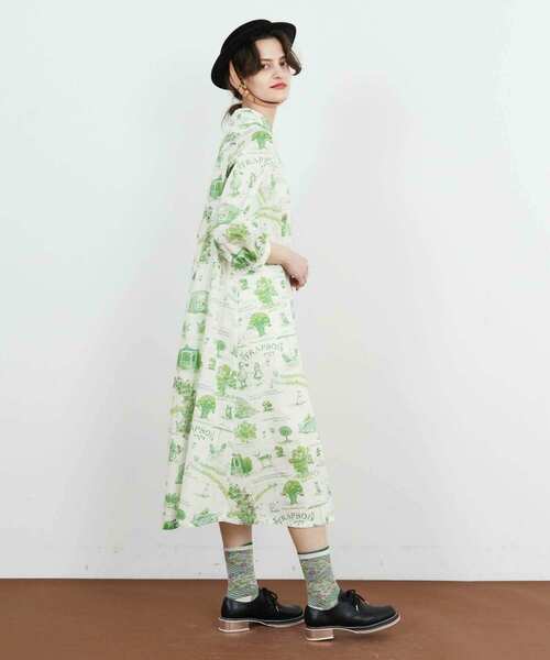 FRAPBOIS（フラボア）の「ワンダー ワンピース（シャツワンピース・レディース・ブラック/グリーン・0/1）」の9枚目の写真