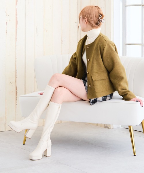 attagirl（アタガール）の「ストレッチロングブーツ（ブーツ・レディース・アイボリー/ブラック系その他/ブラック・LL/L/M/S/3L）」の13枚目の写真