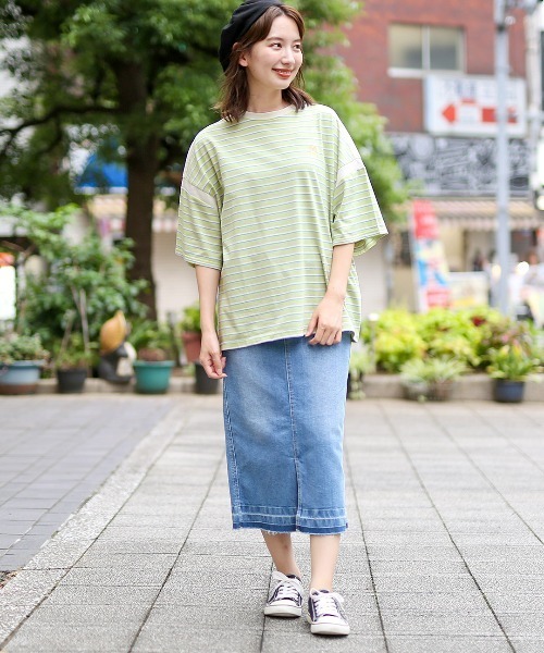 チチカカ（チチカカ）の「マルチボーダーＴシャツ（Tシャツ/カットソー・レディース・パープル/オレンジ/グリーン・FREE）」の4枚目の写真