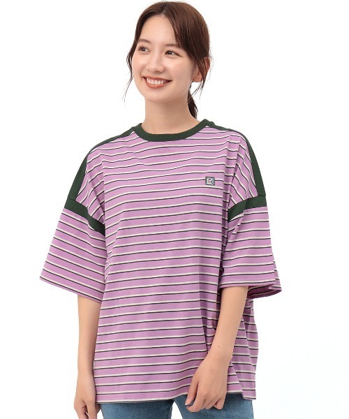 チチカカ（チチカカ）の「マルチボーダーＴシャツ（Tシャツ/カットソー・レディース・パープル/オレンジ/グリーン・FREE）」の9枚目の写真