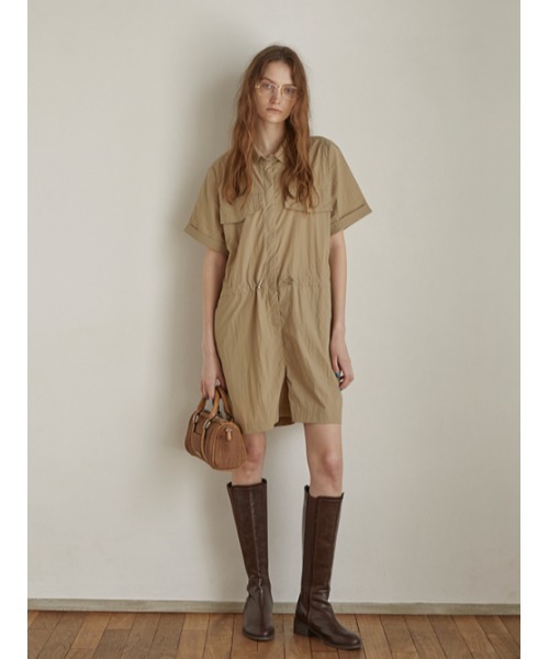 AMAIL(アマイル)の「Casual midy coverall(サロペット/オーバーオール・レディース・ブラック/ベージュ・FREE)」の3枚目の写真