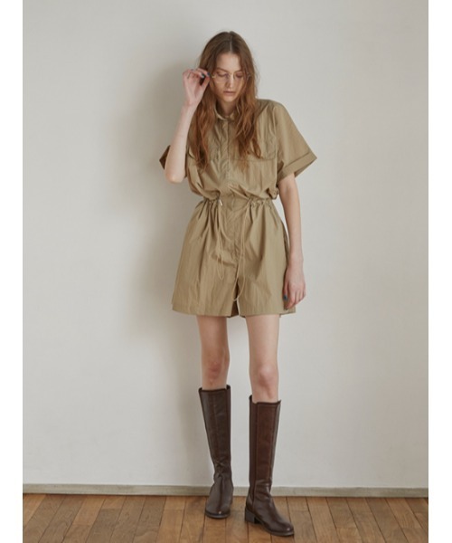 AMAIL(アマイル)の「Casual midy coverall(サロペット/オーバーオール・レディース・ブラック/ベージュ・FREE)」の6枚目の写真