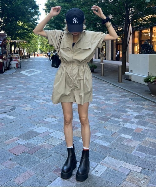 AMAIL(アマイル)の「Casual midy coverall(サロペット/オーバーオール・レディース・ブラック/ベージュ・FREE)」の17枚目の写真