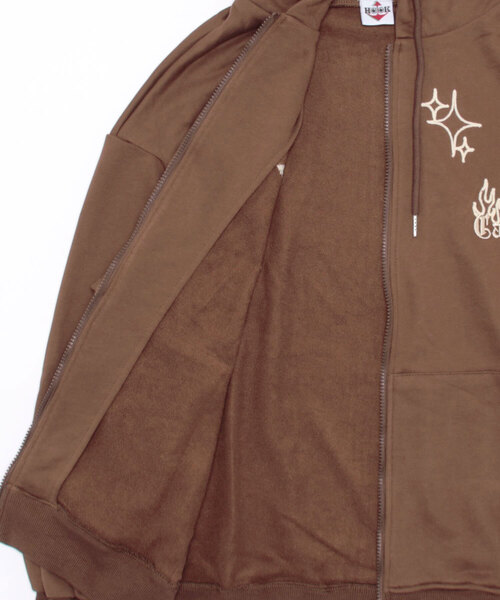 HOOK(フック)の「【HOOK】クロスと炎刺繍ジップパーカー(パーカー・メンズ・ブラック/ブラウン/ライトベージュ/ワインレッド/ネイビー・M/L/XL)」の16枚目の写真