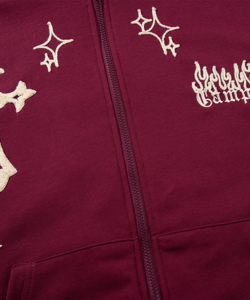 マークアンドロナ ジップアップパーカー 近年モデル フーディー スカルロゴ 刺繍 マークアンドロナ ジップアップパーカー 近年モデル フーディー