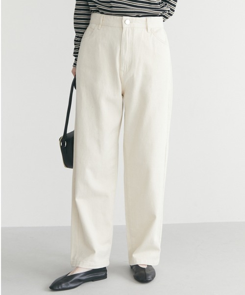 Green　Parks（グリーンパークス）の「カラーツイルセミワイドパンツ（その他パンツ・レディース・ピンク/グリーン/ホワイト系その他2・M/L）」の2枚目の写真