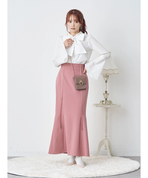 earth music&ecology(アースミュージックアンドエコロジー)の「サテンリボン付きマーメイドスカート(スカート・レディース・ブラック/ブラウン/ピンク系その他2・M/S)」の11枚目の写真