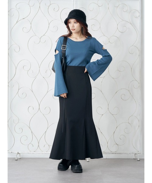 earth music&ecology(アースミュージックアンドエコロジー)の「サテンリボン付きマーメイドスカート(スカート・レディース・ブラック/ブラウン/ピンク系その他2・M/S)」の17枚目の写真