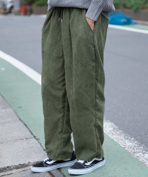 SETUP7（セットアップセブン）の「【SETUP7】コーデュロイ膝切替ワイドストレートパンツ SCCH67（その他パンツ・メンズ・ブラック/ベージュ/カーキ/ブルー・FREE）」の3枚目の写真