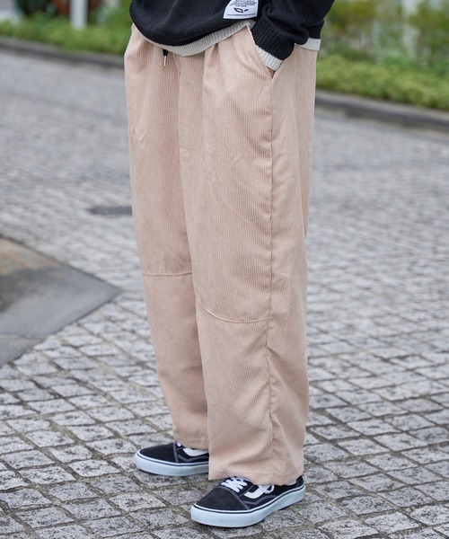SETUP7（セットアップセブン）の「【SETUP7】コーデュロイ膝切替ワイドストレートパンツ SCCH67（その他パンツ・メンズ・ブラック/ベージュ/カーキ/ブルー・FREE）」の5枚目の写真