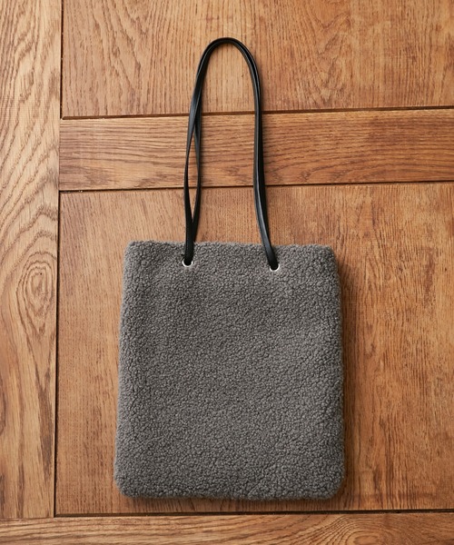 Actually(アクチュアリー)の「BOA TOTE ボアトートバッグ(トートバッグ・レディース・グリーン/グレー/アイボリー・フリー)」の7枚目の写真