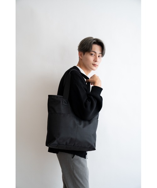 セール】DEVICE+ フロントポケット ナイロン トートバッグ 軽量 軽い