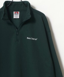 BEN DAVIS（ベンデイビス）の「BEN DAVIS/ベンデイビス ビッグシルエット ヘビーウェイト 裏起毛 ワンポイント刺繍 ハーフジップ スウェット トレーナー プルオーバー（スウェット・メンズ）」