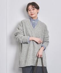 ATON（エイトン）の「【一部別注】＜ATON＞モール Vネック ニット（ニット/セーター）」